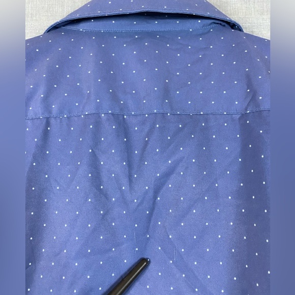 Men’s Shirtcraft Performance Blue Polka Dot Short Sleeve Button Down Size XL - Picture 7 of 7